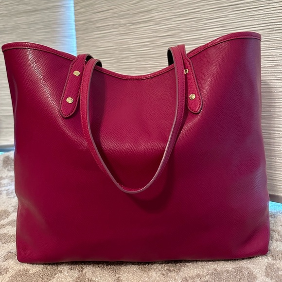 Raspberry Fuchsia Pinkish Purple Coach Tote Bag, Excellent Condition! 🌺 - Picture 2 of 16